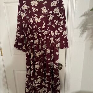 Floral Burgundy Dress